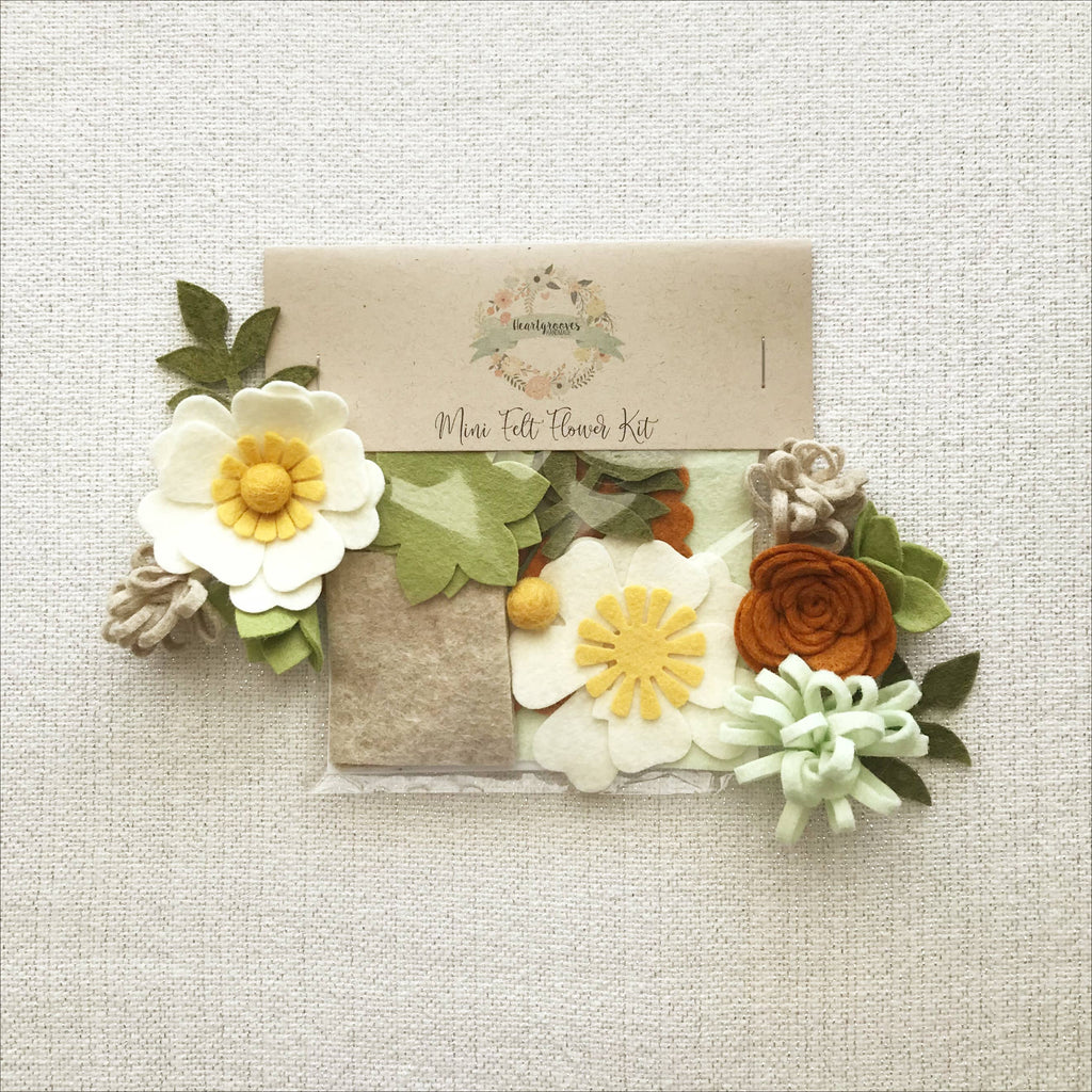 felt succulent kit Mini Felt Flower Craft Kit | Autumn Succulent