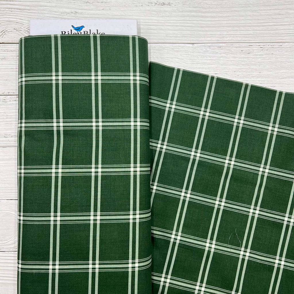 Christmas Green Gingham Cross Stitch Fabric