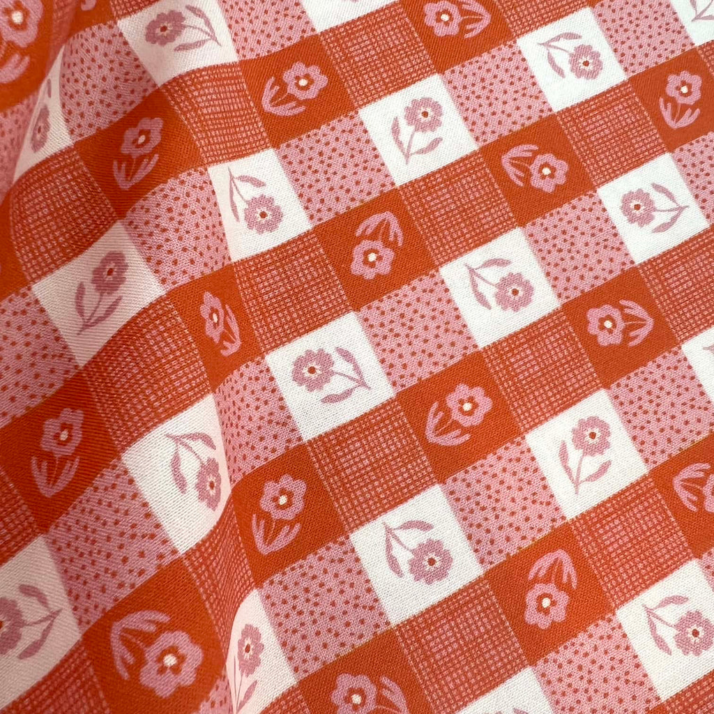 Happy Homestead - Gingham in Pink/Orange