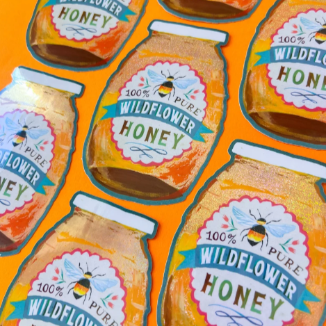 Glitter Honey Jar Sticker