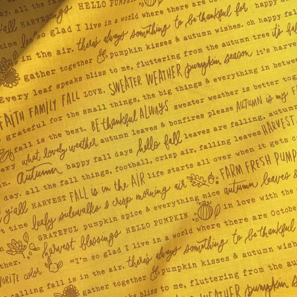 Happy Fall Days - Autumn Words in Gold