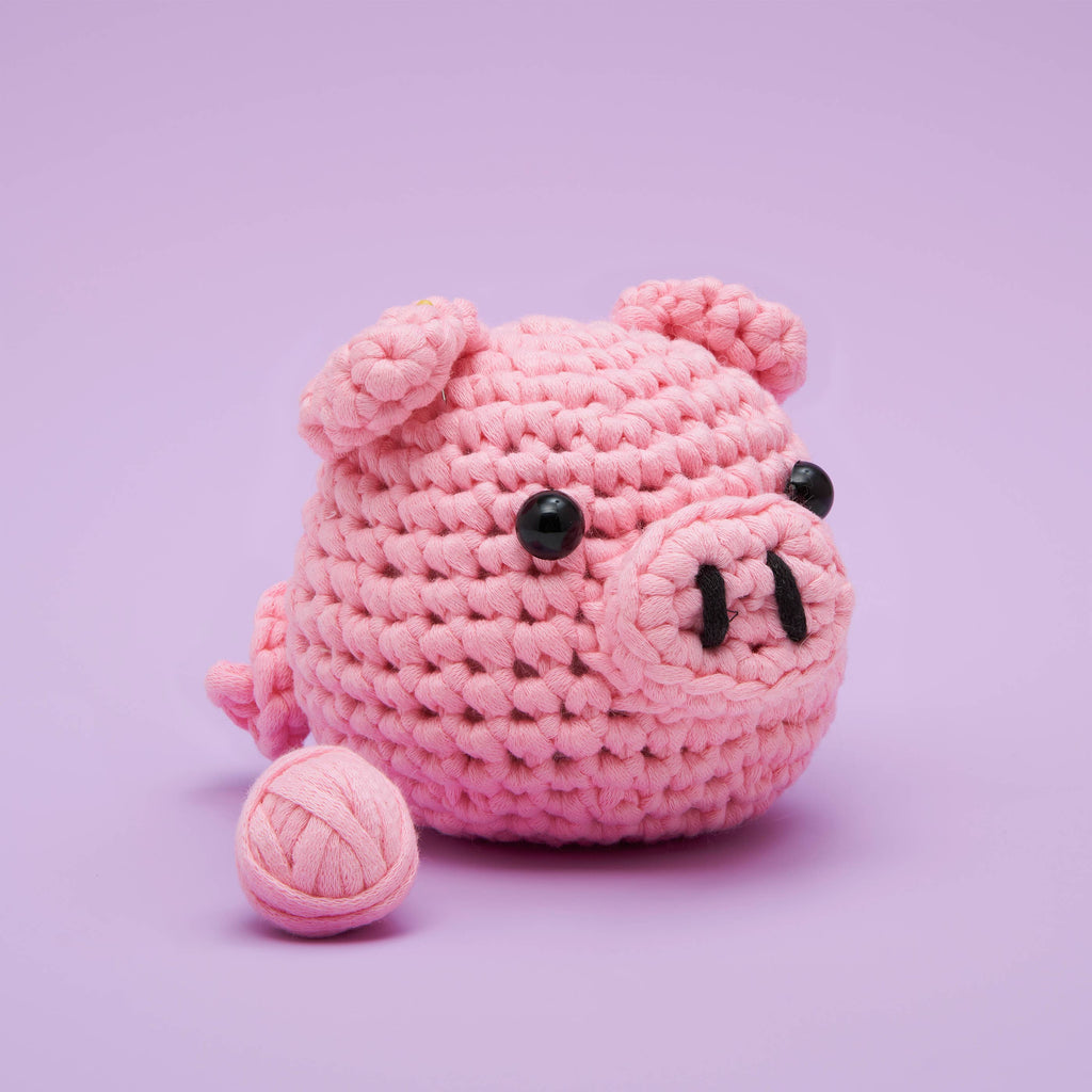 Woobles Beginner Crochet Kit - Bacon the Pig