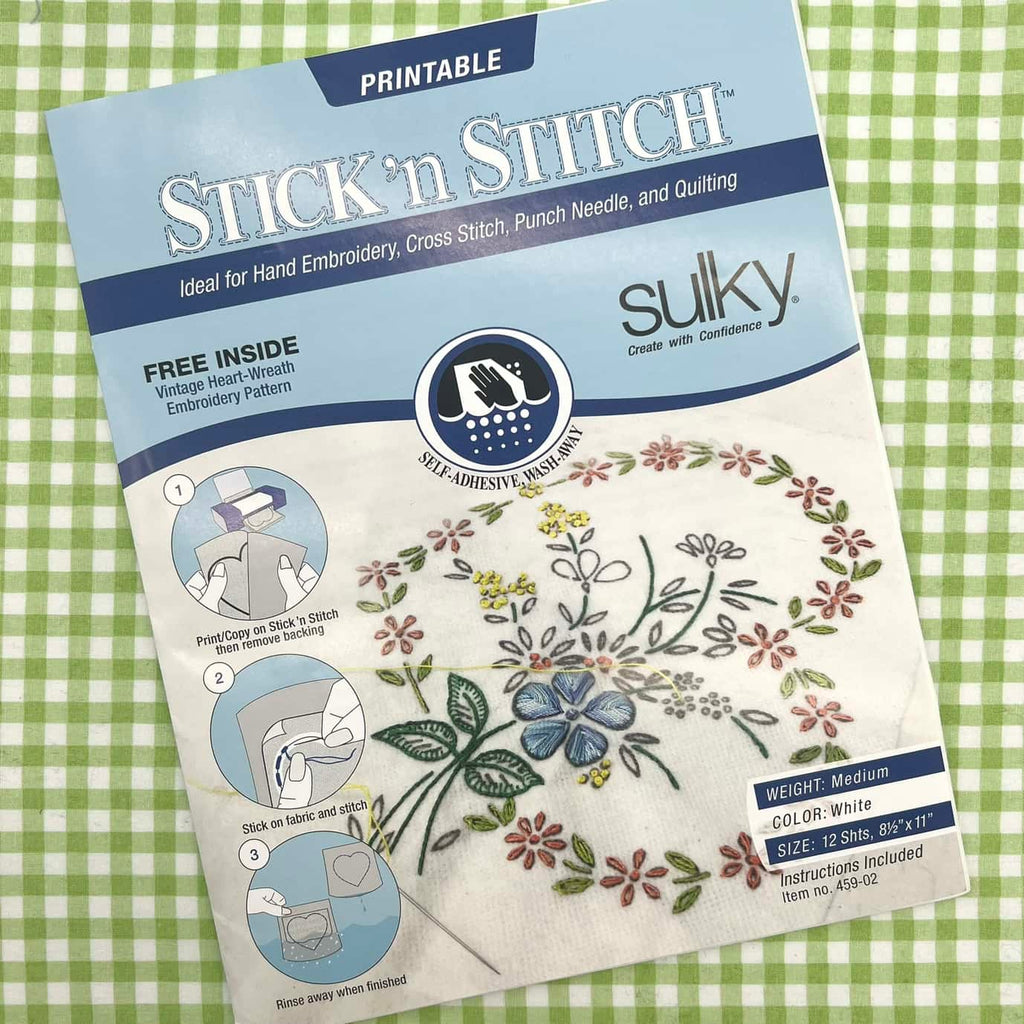 Stick 'n Stitch - Stickable Printable Embroidery Stabalizer