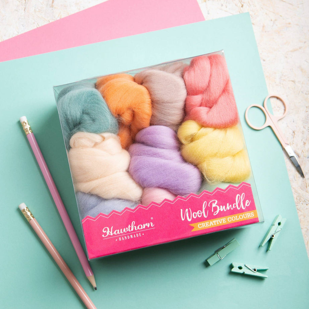 Wool Roving Bundle - Pastel Colors