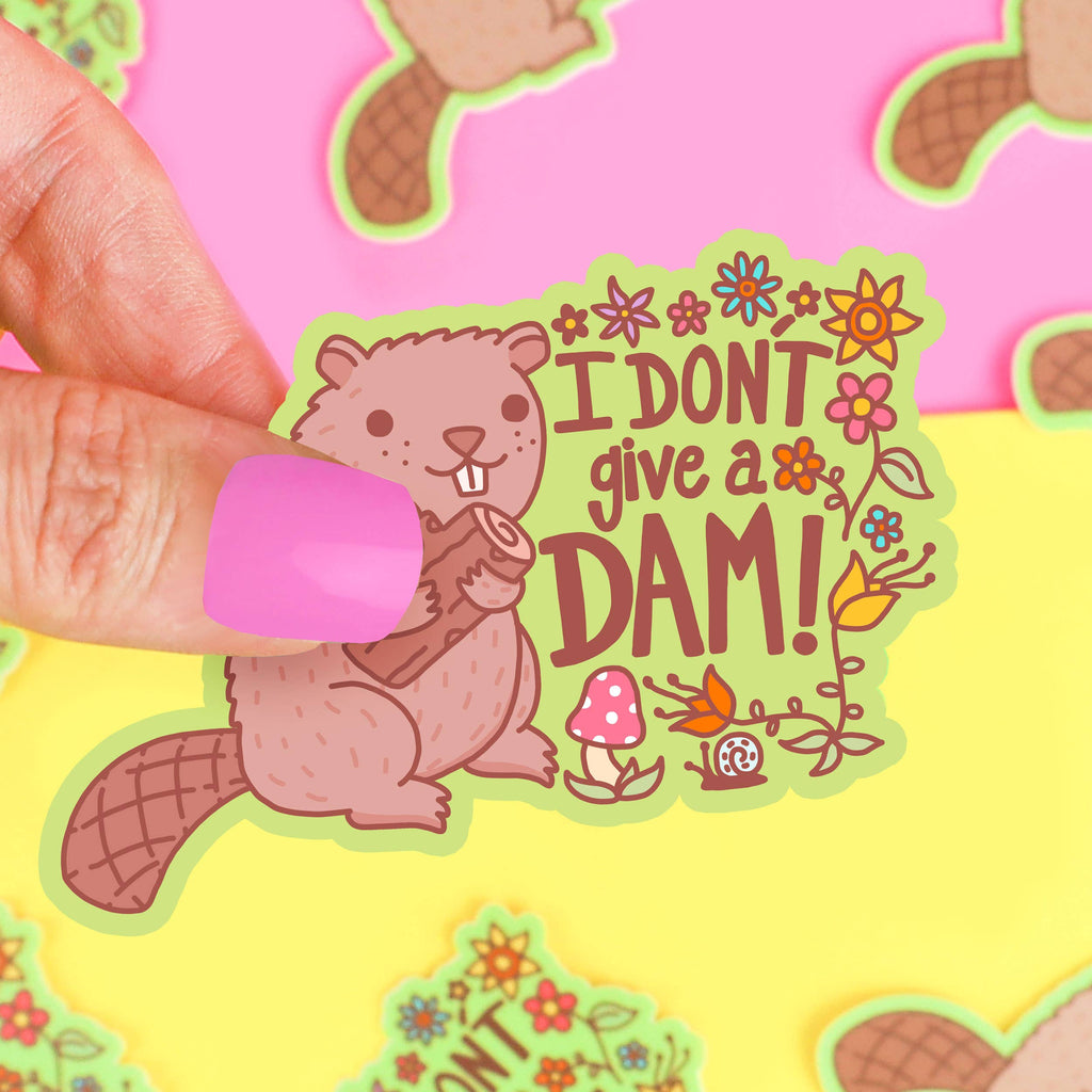 I Don't Give A Dam Beaver Sticker