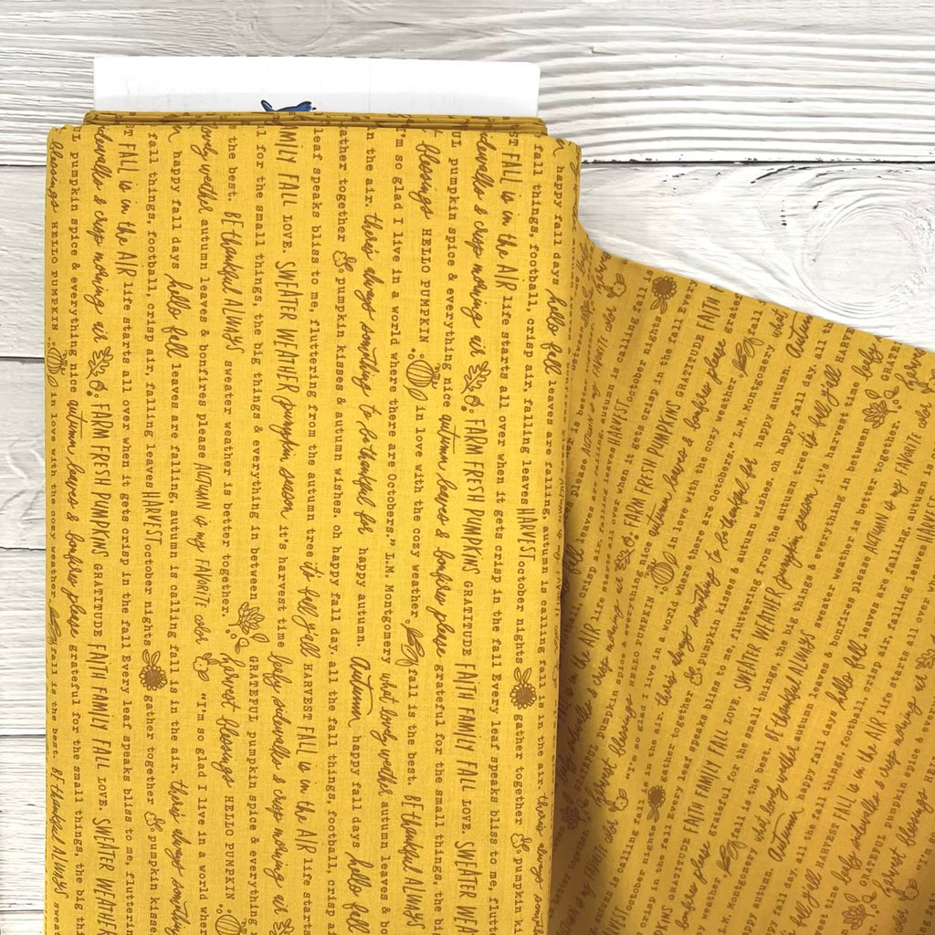 Happy Fall Days - Autumn Words in Gold