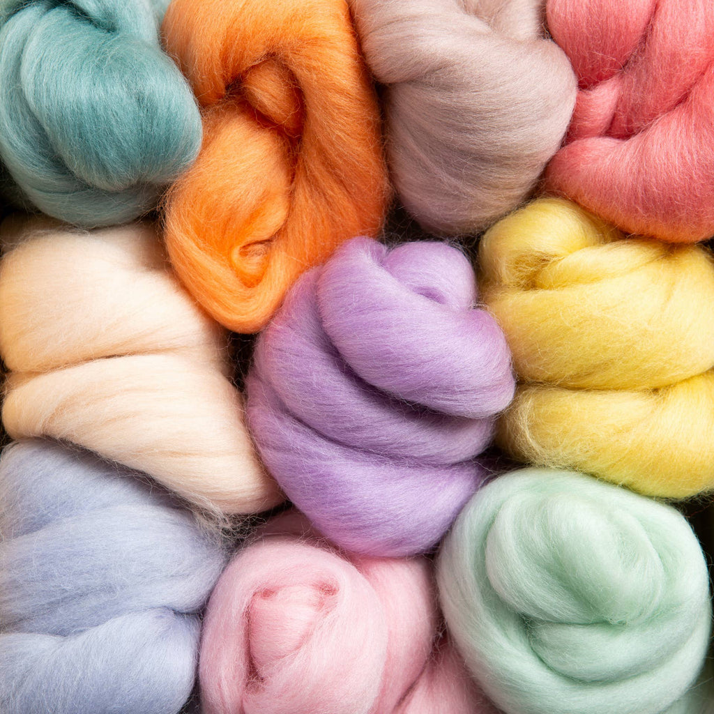 Wool Roving Bundle - Pastel Colors