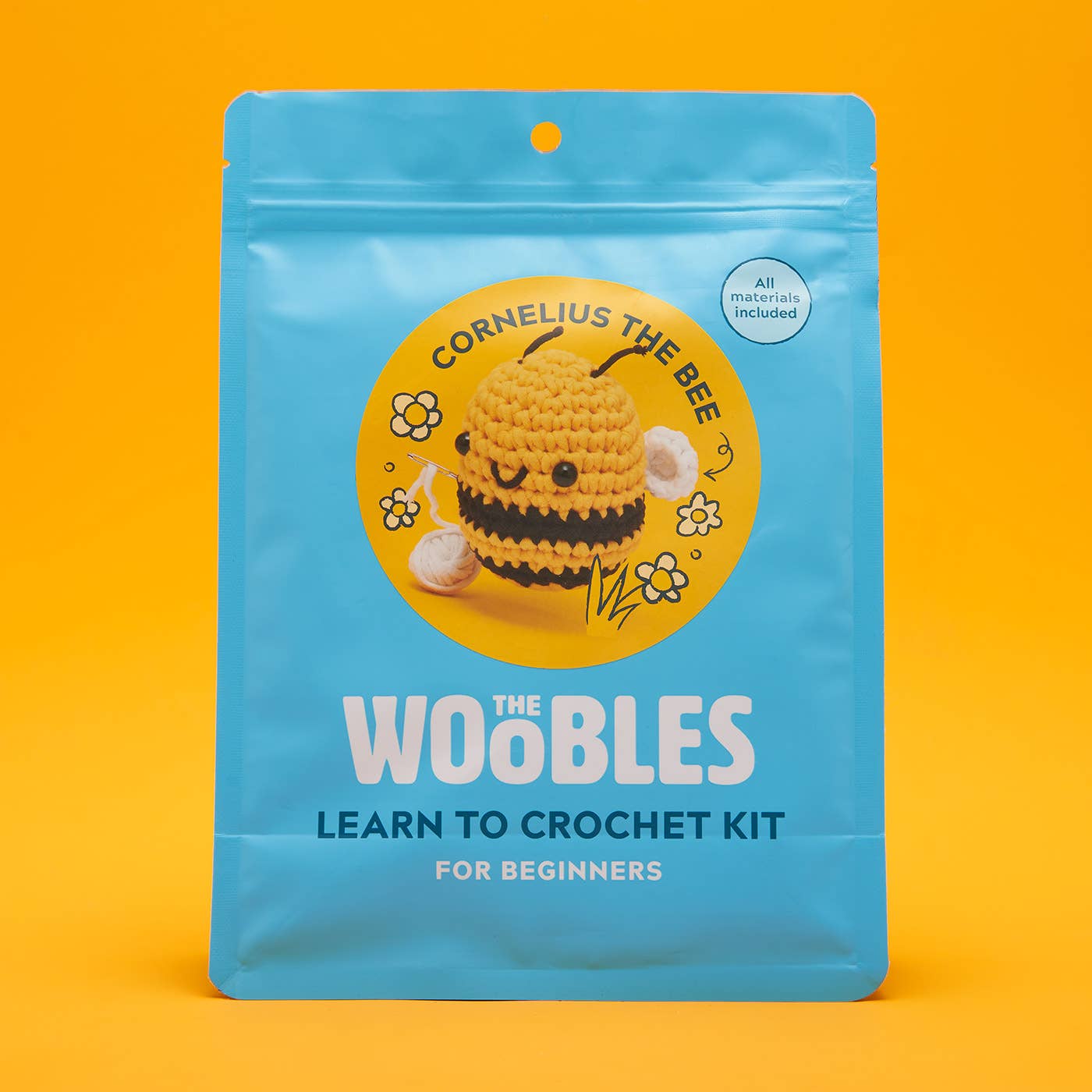 Woobles Beginner Crochet Kit - Cornelius the Bee | The Crafternoon
