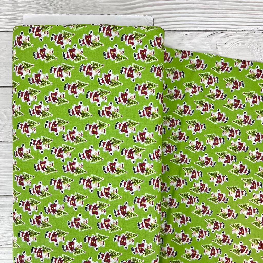 Santa's Coming to Town - Small Santa's in Green