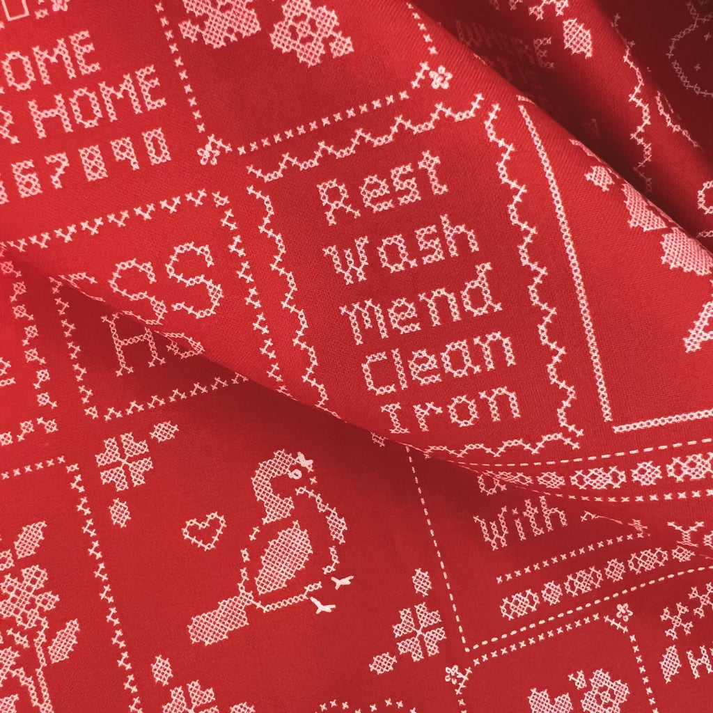 Home Sweet Home - Cross Stitch in Red