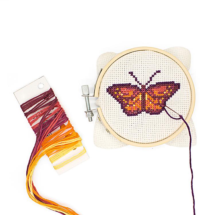 Monarch Butterfly Mini Cross Stitch Kit