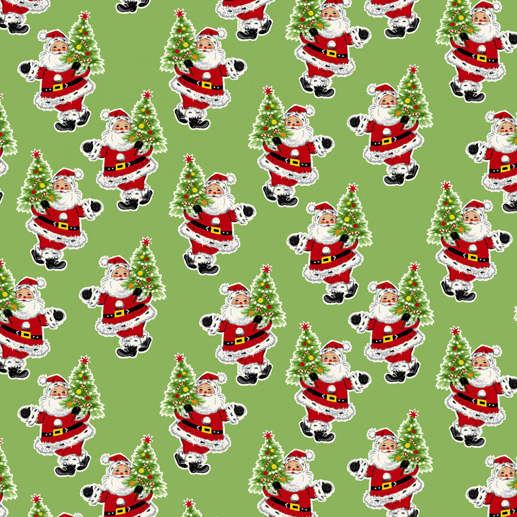 Santa's Coming to Town - Small Santa's in Green
