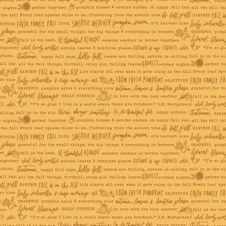 Happy Fall Days - Autumn Words in Gold