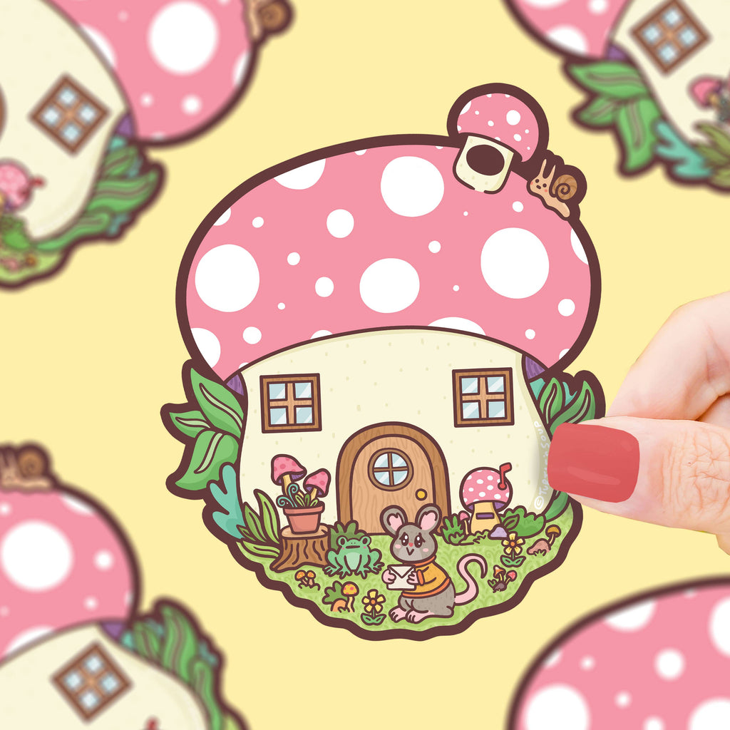 Mushroom House Sticker