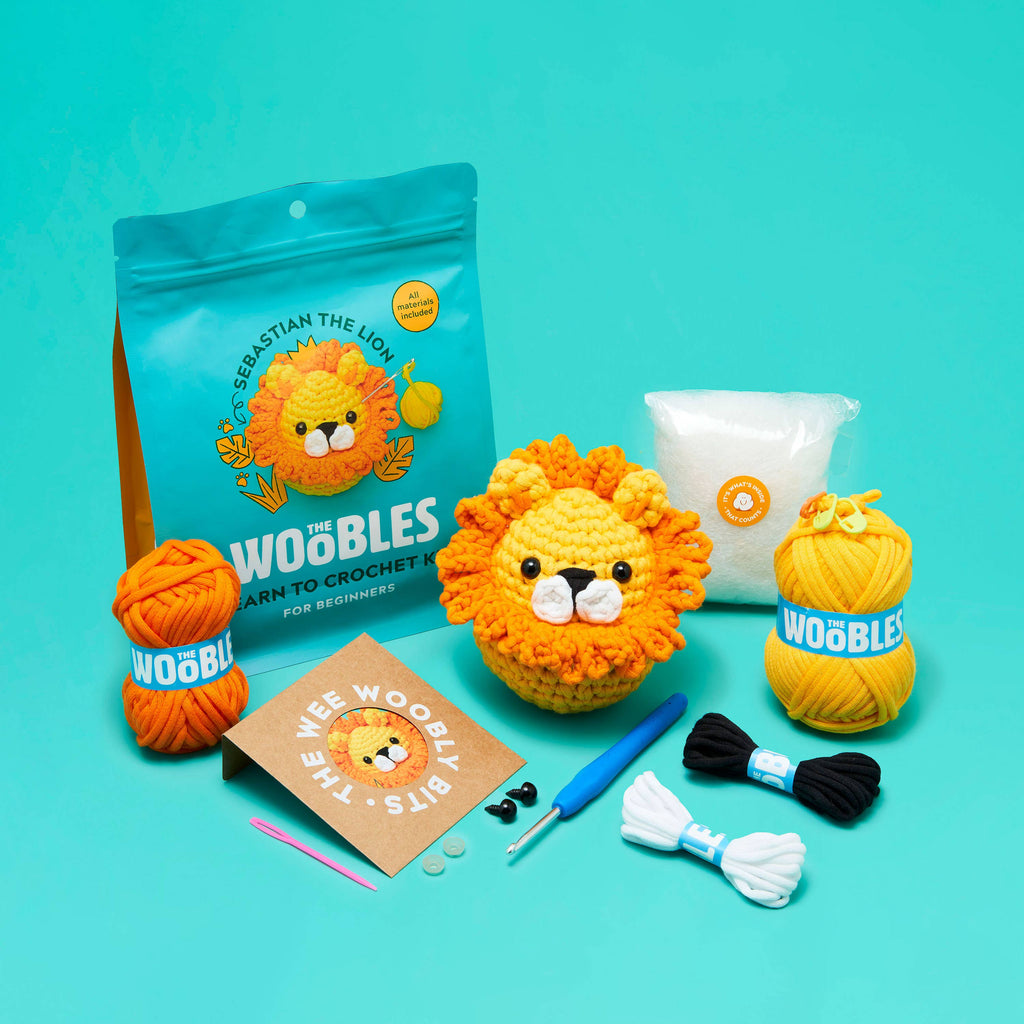 Woobles Beginner Crochet Kit - Sebastian the Lion