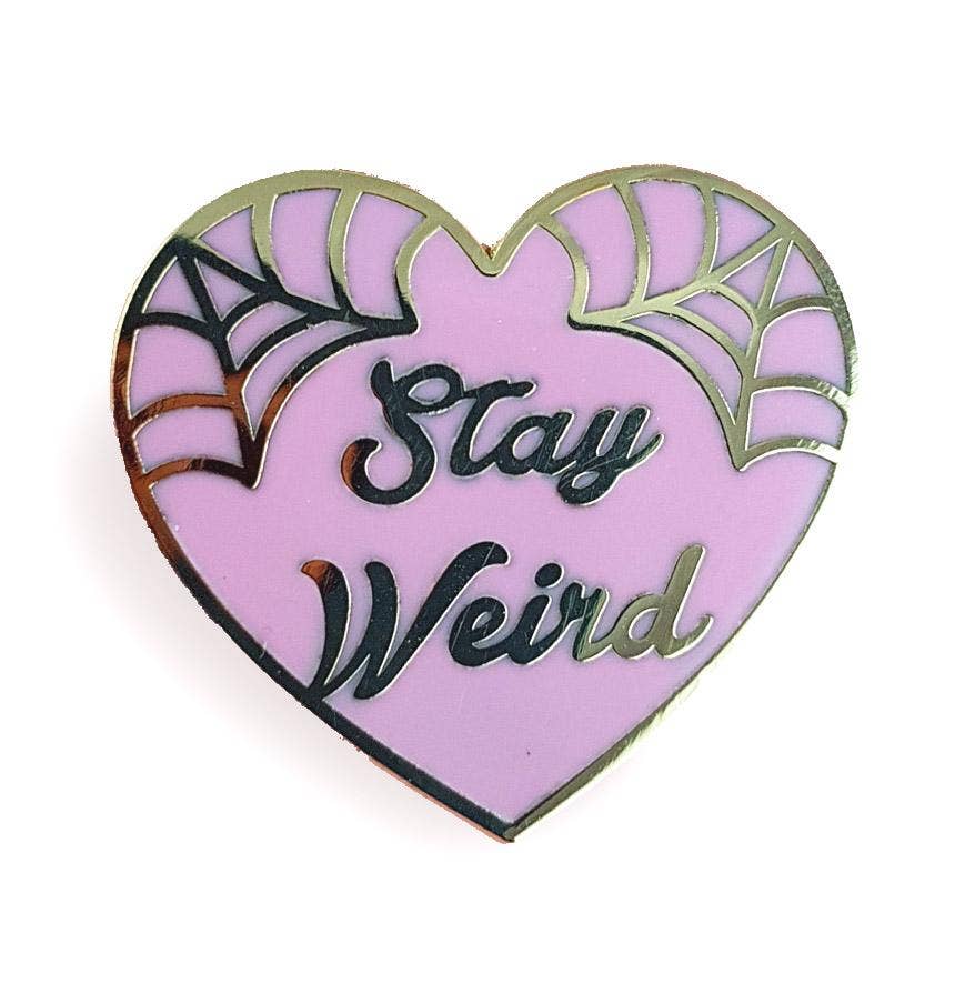 Stay Weird Pink Heart Lapel Pin