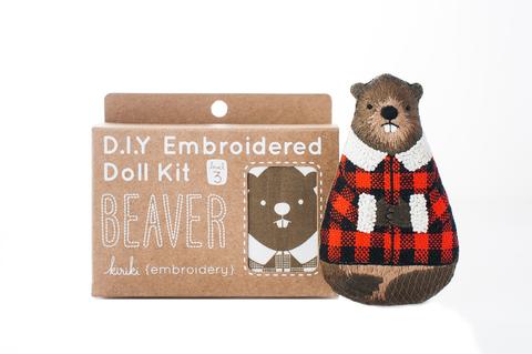 Kiriki D.I.Y. Embroidered Doll Kit - Beaver