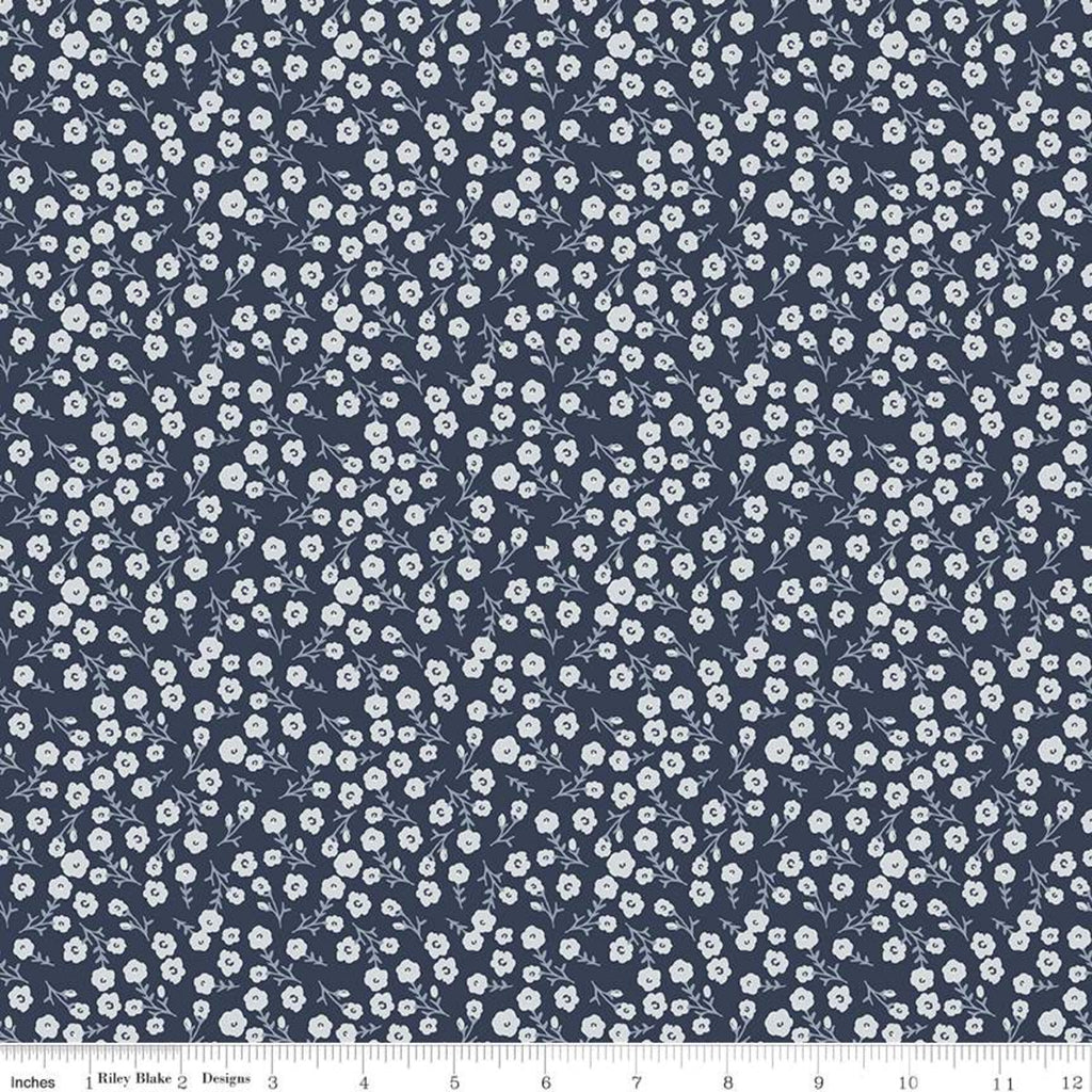 Gingham Foundry - Blossoms in Navy