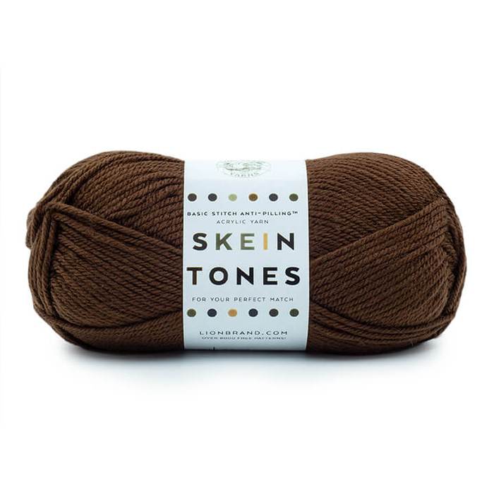 A dark brown skein of yarn
