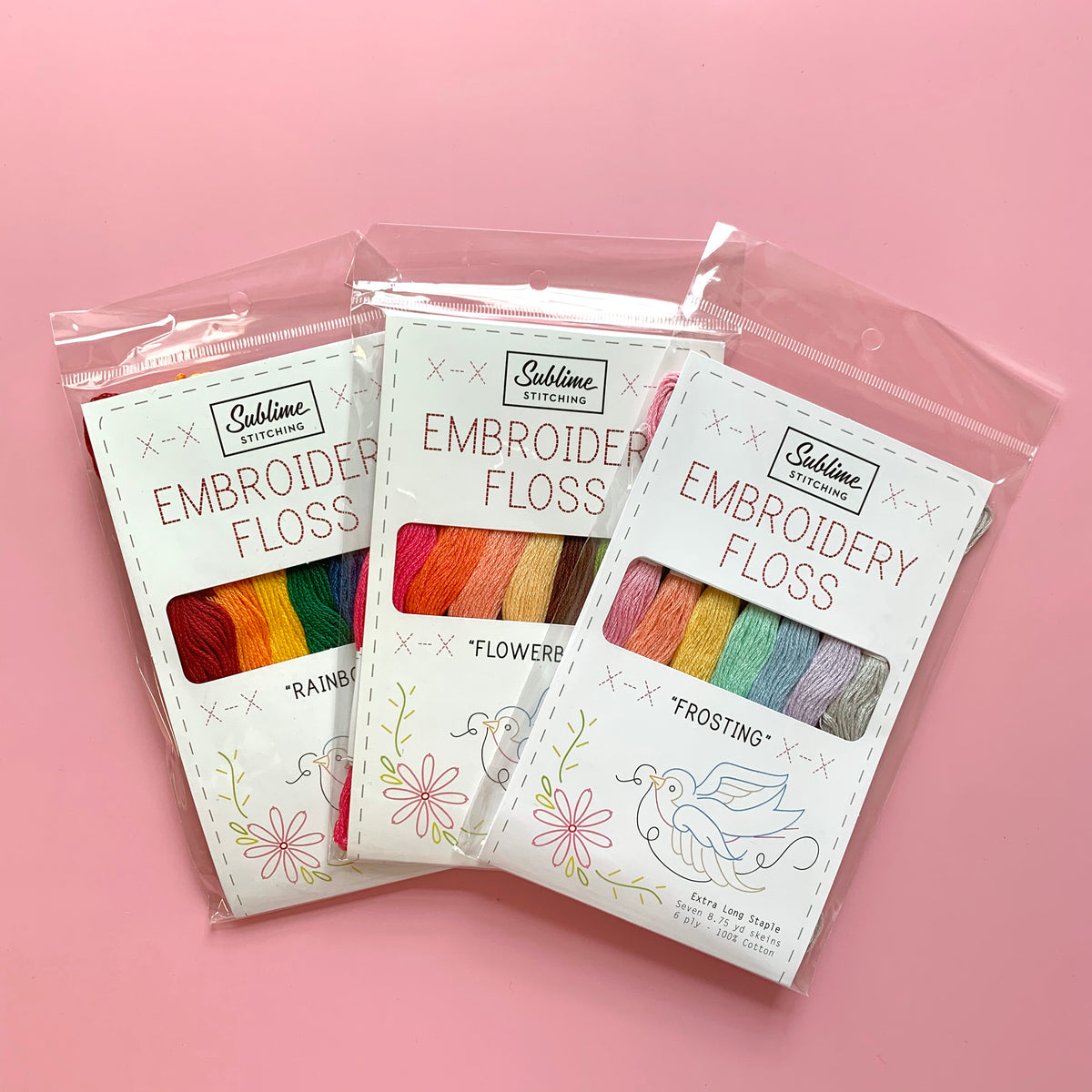 Sublime Stitching Embroidery Floss Set, Frosting Palette - Seven 8.75 yard  skeins