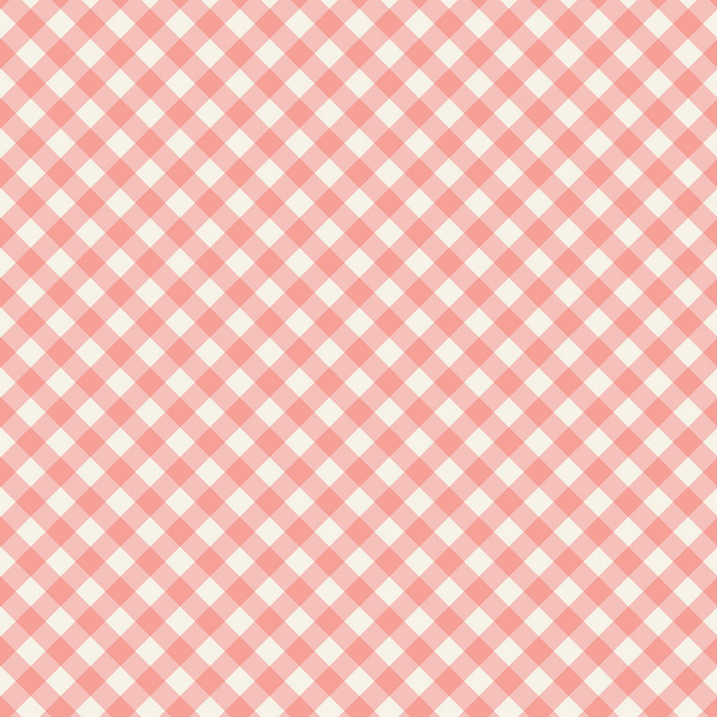 Gingham Gardens - Check in Coral
