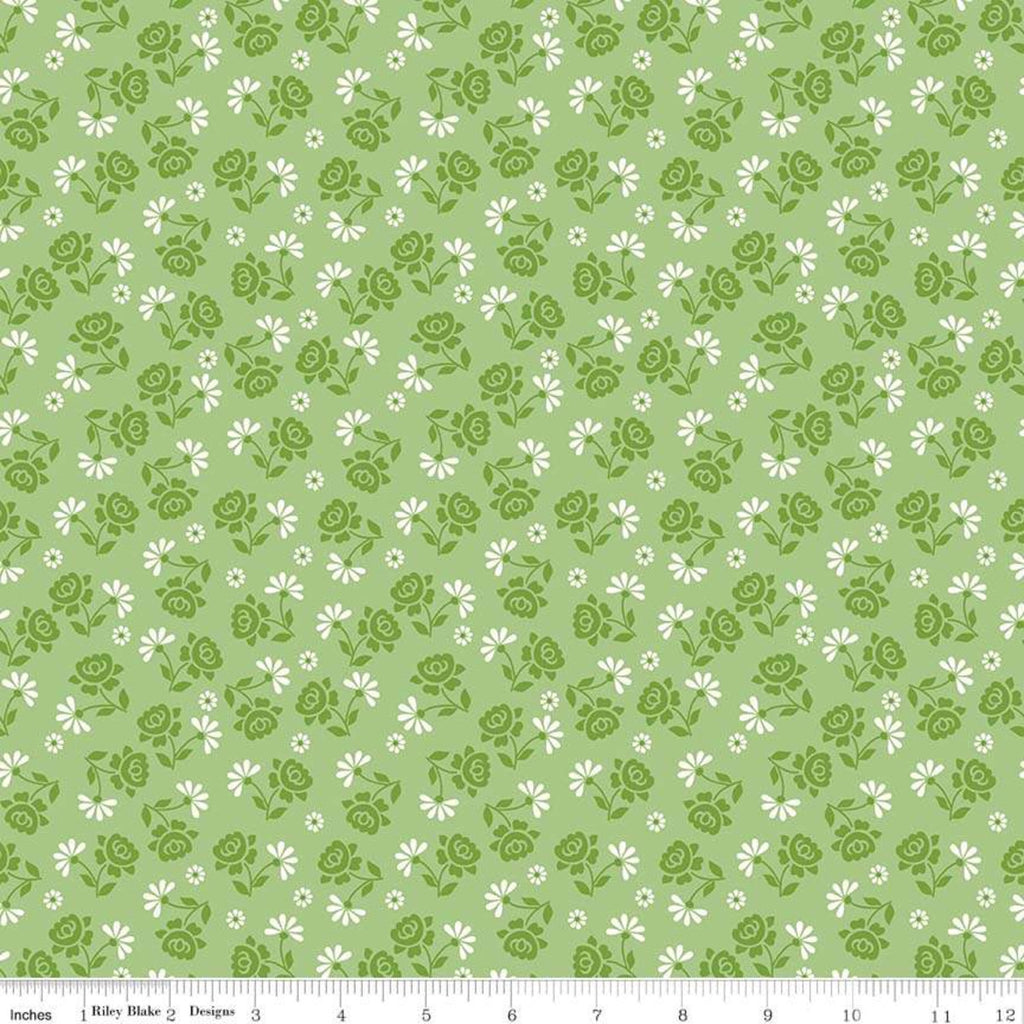 Granny Chic - Roses in Green