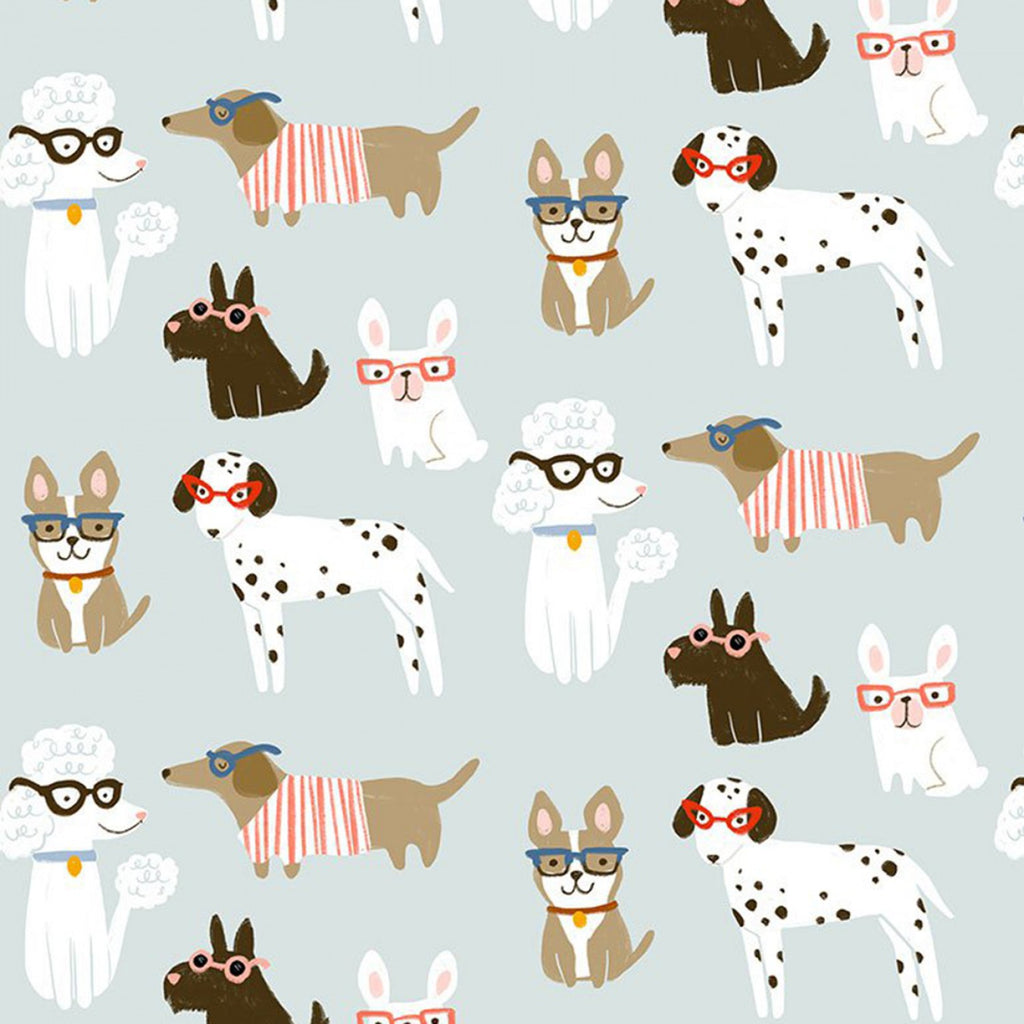 Dogs With Glasses Minky Fabric