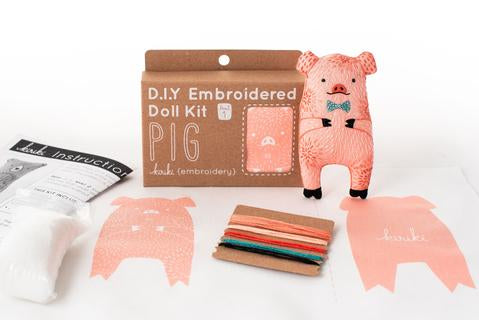 Kiriki D.I.Y. Embroidered Doll Kit - Pig