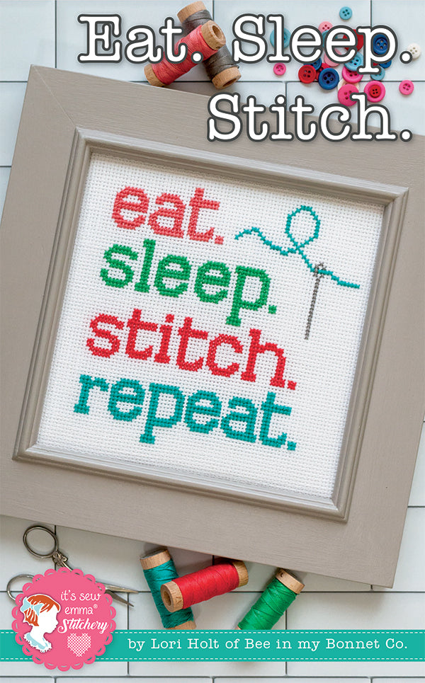 Cross Stitch Pattern - Eat Sleep Stitch