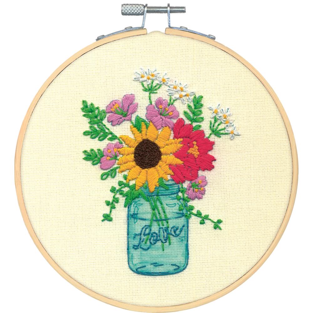 Flower Jar Embroidery Kit