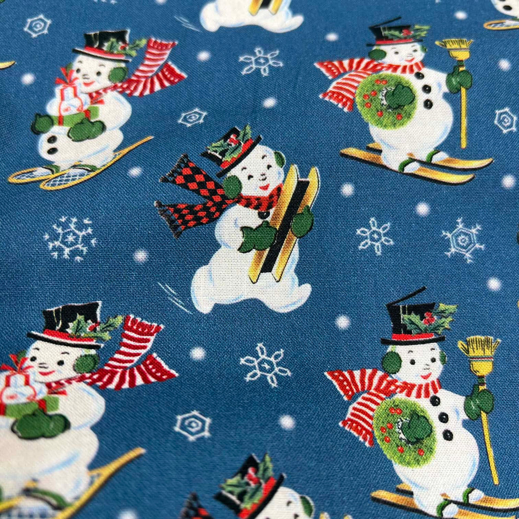 Vintage Christmas - Jolly Snowmen in Blue