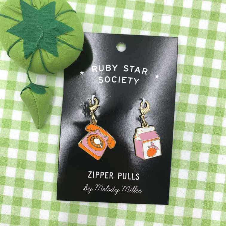 Ruby Star Zipper Pulls - Telephone & Juice