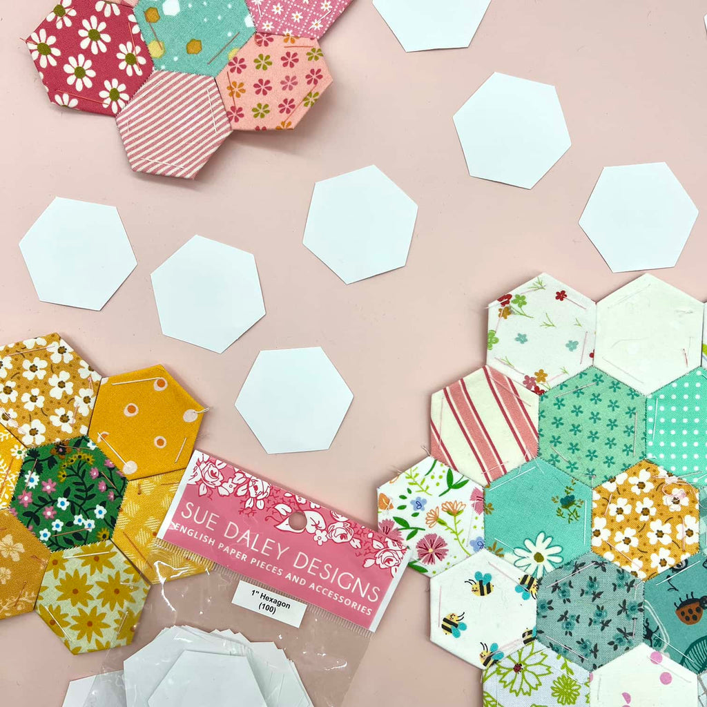 1 inch Hexagons for English Paper Piecing - Sue Daley Designs