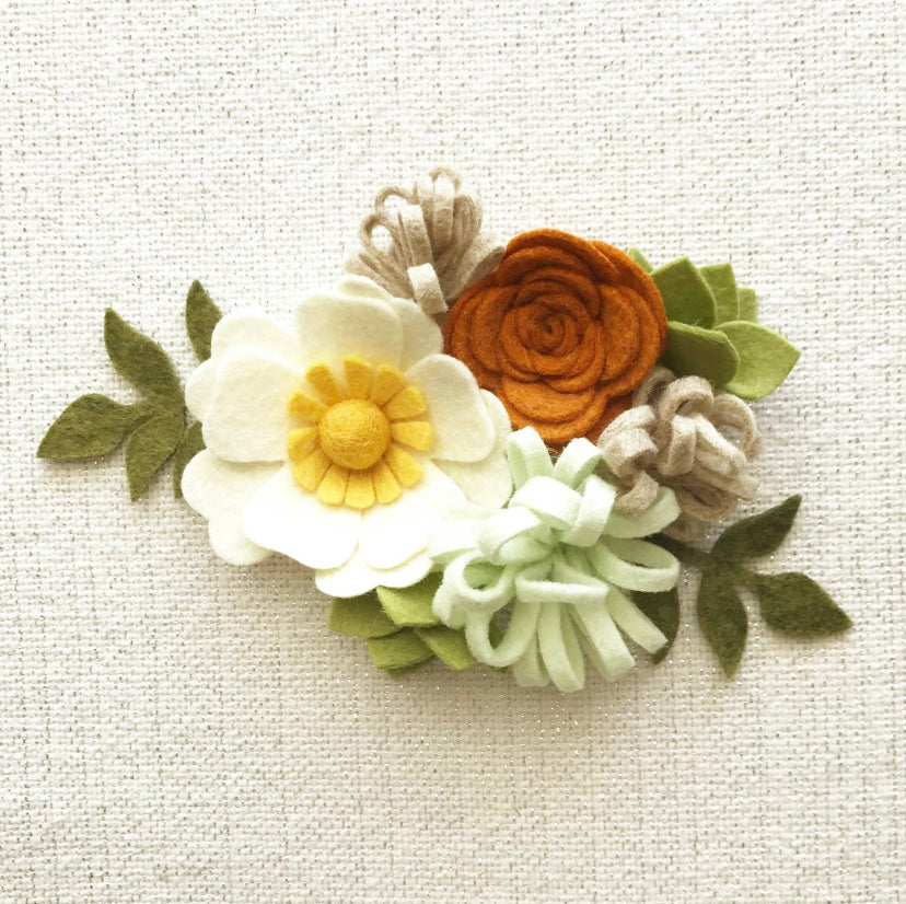 felt succulent craft kit Mini Felt Flower Craft Kit | Autumn Succulent