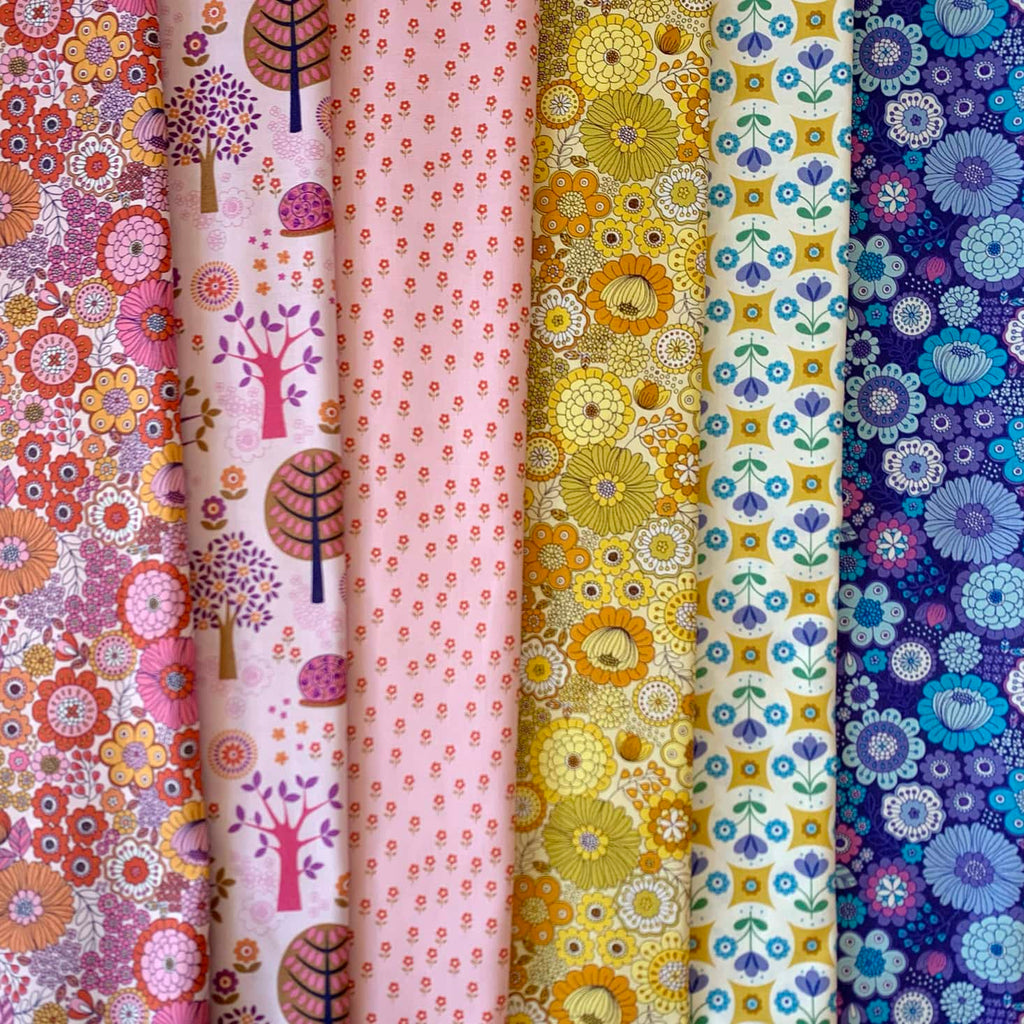 A collection of vintage style floral fabrics