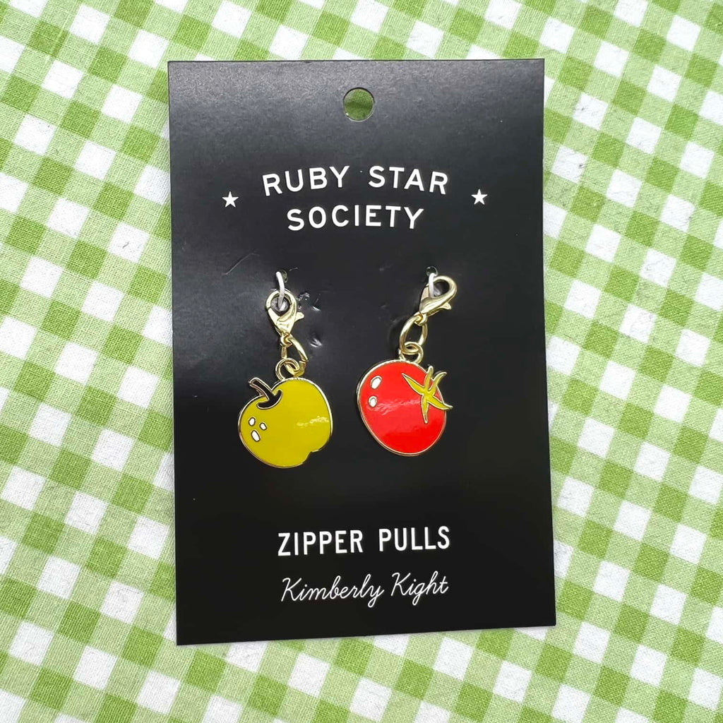 Ruby Star Zipper Pulls - Apple & Tomato