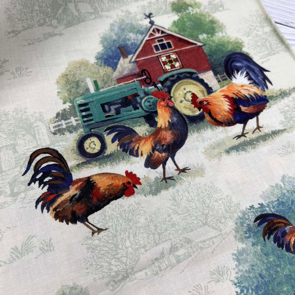Rooster Farmhouse - Allover Roosters in Multi
