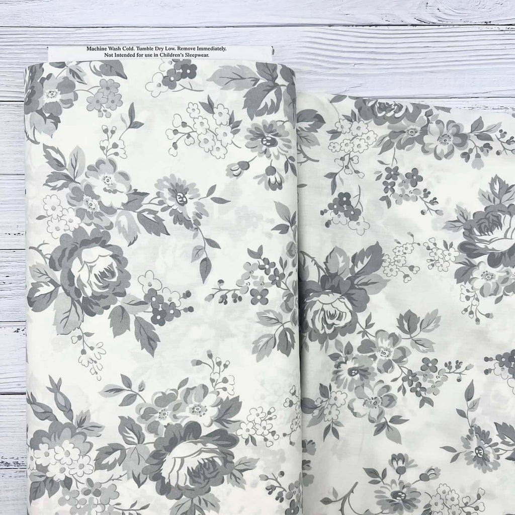 Dwell - 108" Wide in Gray Roses