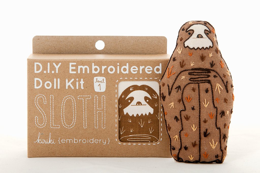 Kiriki D.I.Y. Embroidered Doll Kit - Sloth