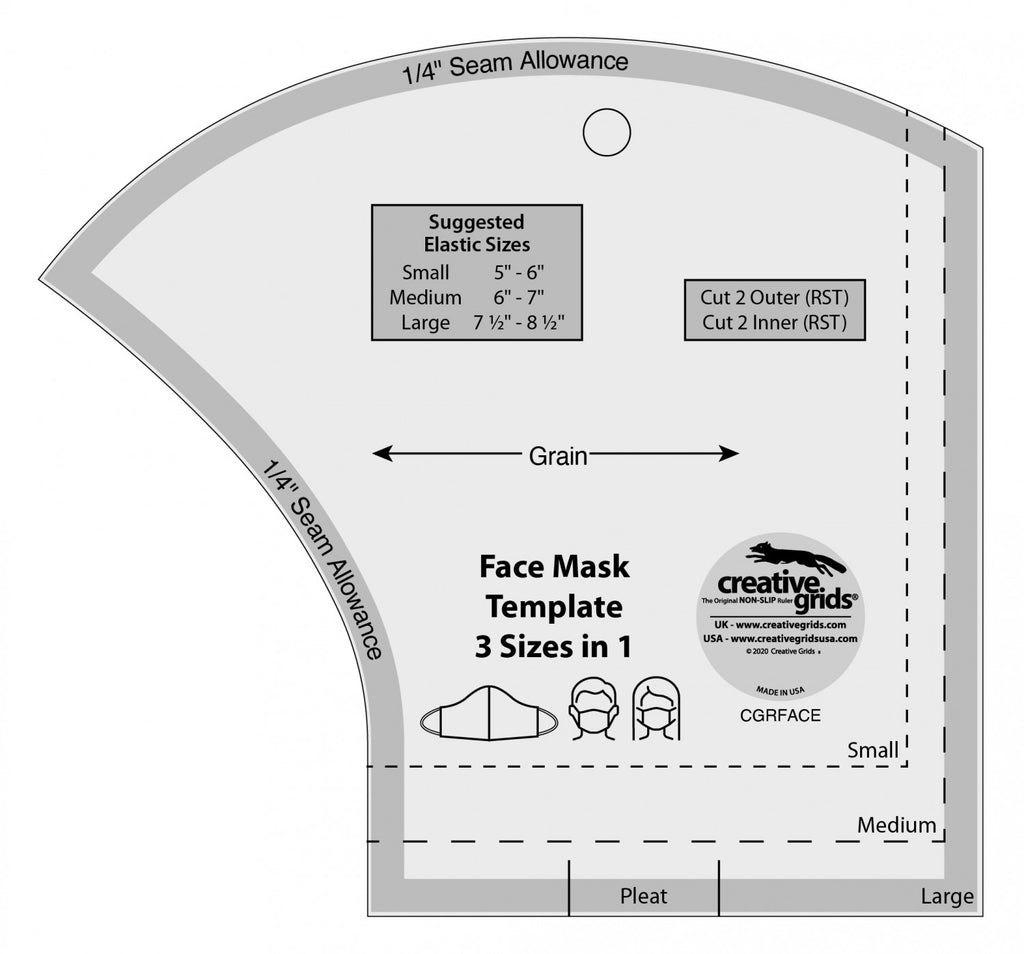 3 in 1 Face Mask Template from Creative Grids